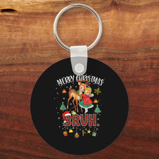 Merry Christmas Rudolph The Red Nose Reindeer Bruh Schlüsselanhänger (Vorderseite)
