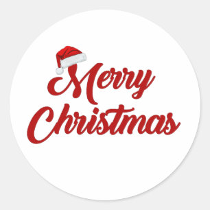 MERRY CHRISTMAS RUNDER AUFKLEBER