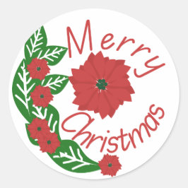 Merry Christmas Runder Aufkleber