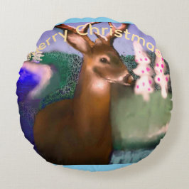 Merry Christmas Rundes Kissen