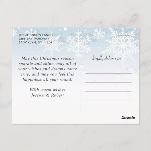 Merry Christmas Rustic 5 FOTO Leimhaftigkeit Greet Postkarte (Rückseite)