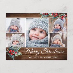 Merry Christmas Rustic 5 FOTO Leimhaftigkeit Greet Postkarte