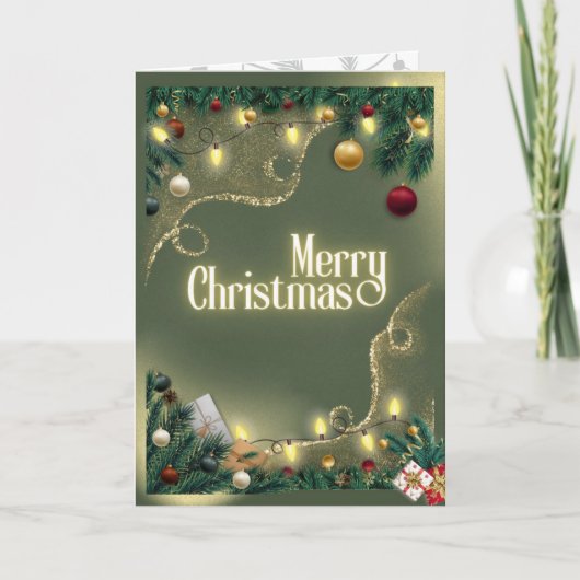 Merry Christmas Sage Karte (Vorderseite)