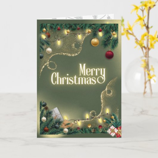 Merry Christmas Sage Karte (Gelbe Blume)