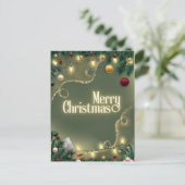 Merry Christmas Sage Postkarte (Stehend Vorderseite)