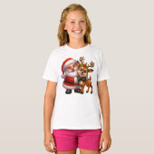 Merry Christmas Santa and Deer T-shirt (Vorne ganz)