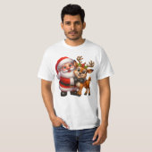 Merry Christmas Santa and Deer T-shirt (Vorne ganz)
