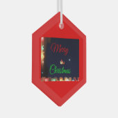 Merry Christmas Santa and Rudolph Ornament Aus Glas (Vorderseite Rechts)