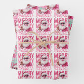 Merry Christmas Santa Blowing Bubble Gum Gift Wrap Geschenkpapier Set (Beispiel)