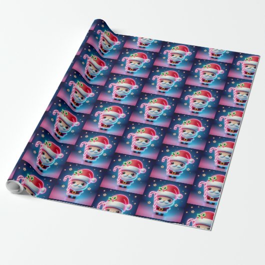 Merry Christmas Santa Candy Geschenkpapier (Ungerollt)