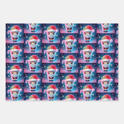 Merry Christmas Santa Candy Geschenkpapier Set (Vorderseite 2)