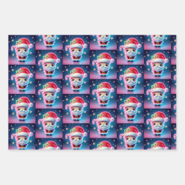 Merry Christmas Santa Candy Geschenkpapier Set