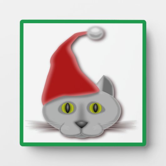 "MERRY CHRISTMAS" SANTA CAT FOTOPLATTE (Vorderseite)