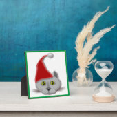 "MERRY CHRISTMAS" SANTA CAT FOTOPLATTE (InSitu)