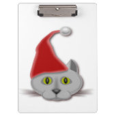 "MERRY CHRISTMAS" SANTA CAT KLEMMBRETT (Vorderseite)