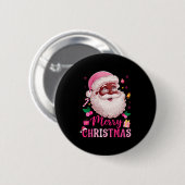 Merry Christmas Santa Claus Black Afro African Ame Button (Vorne & Hinten)