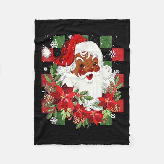 Merry Christmas Santa Claus Black Afro African Ame Fleecedecke (Vorderseite)