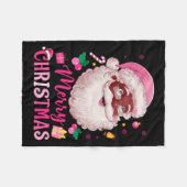 Merry Christmas Santa Claus Black Afro African Ame Fleecedecke (Vorderseite (Horizontal))