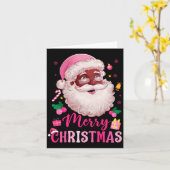 Merry Christmas Santa Claus Black Afro African Ame Karte (Gelbe Blume)