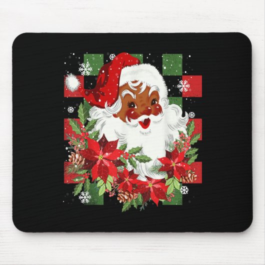 Merry Christmas Santa Claus Black Afro African Ame Mousepad (Vorne)