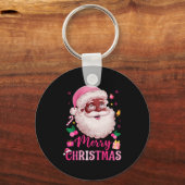 Merry Christmas Santa Claus Black Afro African Ame Schlüsselanhänger (Vorderseite)