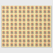 MERRY CHRISTMAS SANTA CLAUS BLOSSOM BLUME GESCHENKPAPIER (Flach)