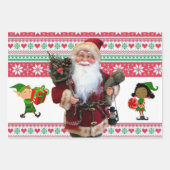 Merry Christmas Santa Claus Elf Geschenkpapier Set (Vorderseite 3)