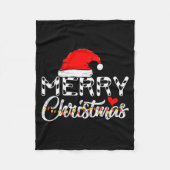 Merry Christmas Santa Claus Funny Family Fleecedecke (Vorderseite)