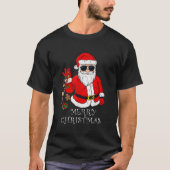 Merry Christmas Santa Claus Funny Family Pajamas X T-Shirt (Vorderseite)