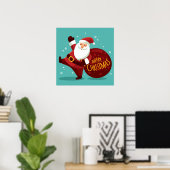 Merry Christmas: Santa Claus Holding Sack of Gifts Poster (Heimbüro)