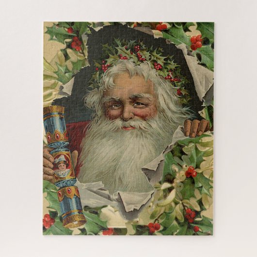 Merry Christmas Santa Claus Holly Puzzle (Vertikal)