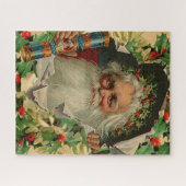 Merry Christmas Santa Claus Holly Puzzle (Horizontal)