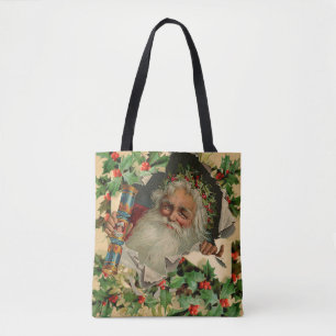 Merry Christmas Santa Claus Holly Tasche