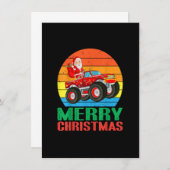 Merry Christmas Santa Claus Monster Truck Xmas Tod Einladung (Vorne/Hinten)