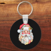 Merry Christmas Santa Claus Patchwork Pajamas Xmas Schlüsselanhänger (Vorderseite)