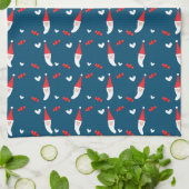 MERRY CHRISTMAS | Santa Claus Pattern Geschirrtuch (Gefaltet)