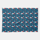 MERRY CHRISTMAS | Santa Claus Pattern Geschirrtuch (Horizontal)