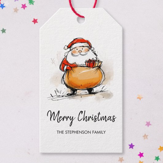 Merry Christmas Santa Cute Sketch Illustration Geschenkanhänger