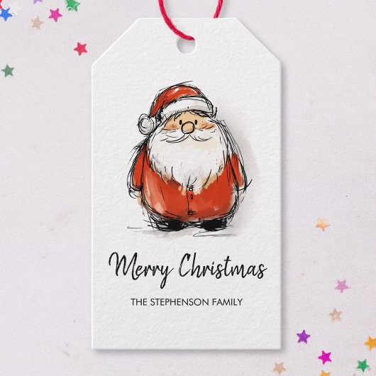 Merry Christmas Santa Cute Sketch Illustration Geschenkanhänger