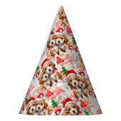 Merry Christmas Santa Dog Puppy Design Partyhütchen (Links)