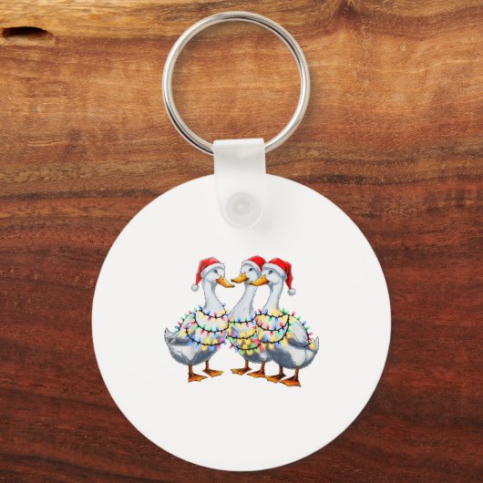 Merry Christmas Santa Duck Goose Xmas Tree Light F Schlüsselanhänger (Vorderseite)