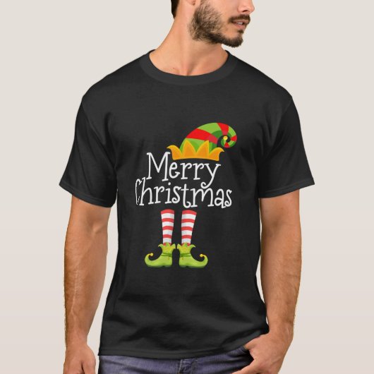 Merry Christmas Santa Elf Squad Reindeer Funny Xma T-Shirt (Vorderseite)