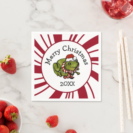 Merry Christmas Santa Frog Serviette (Beispiel)