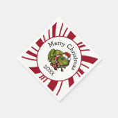 Merry Christmas Santa Frog Serviette (Ecke)