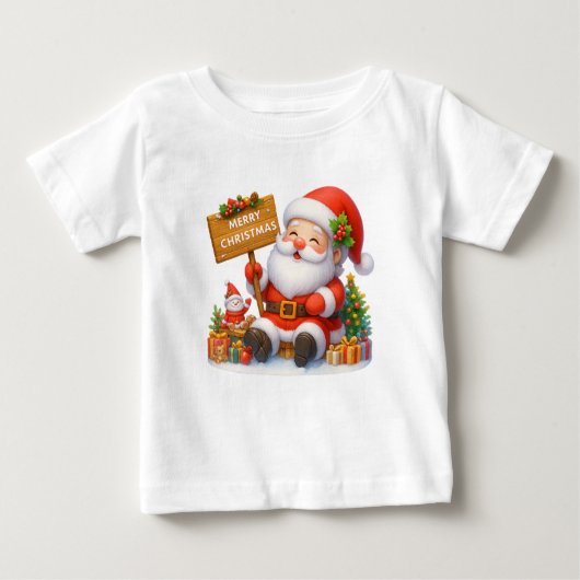 Merry Christmas Santa Funny T-Shirt. Baby T-shirt (Vorderseite)