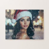 Merry Christmas - Santa Girl - Puzzle (Horizontal)