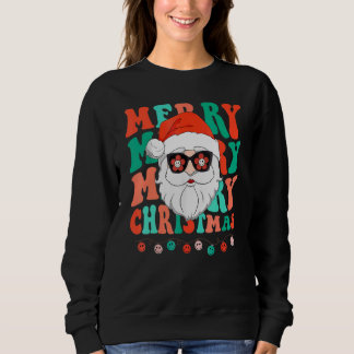 Merry Christmas Santa Hat Christmas Lights Family Sweatshirt