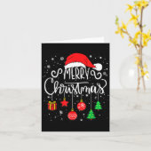 Merry Christmas Santa Hat Lights Funny Xmas Family Karte (Gelbe Blume)