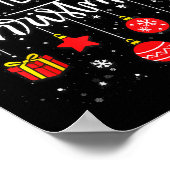 Merry Christmas Santa Hat Lights Funny Xmas Family Poster (Ecke)