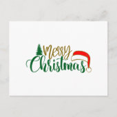 Merry Christmas Santa Hat Postkarte (Vorderseite)